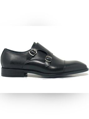 Gifennse Double Monkstraps Leather Loafer Blue
